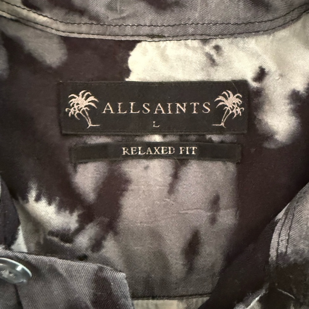 All Saints Monochrome Tie-Dye Shirt
